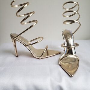 Gold Spiral Heels